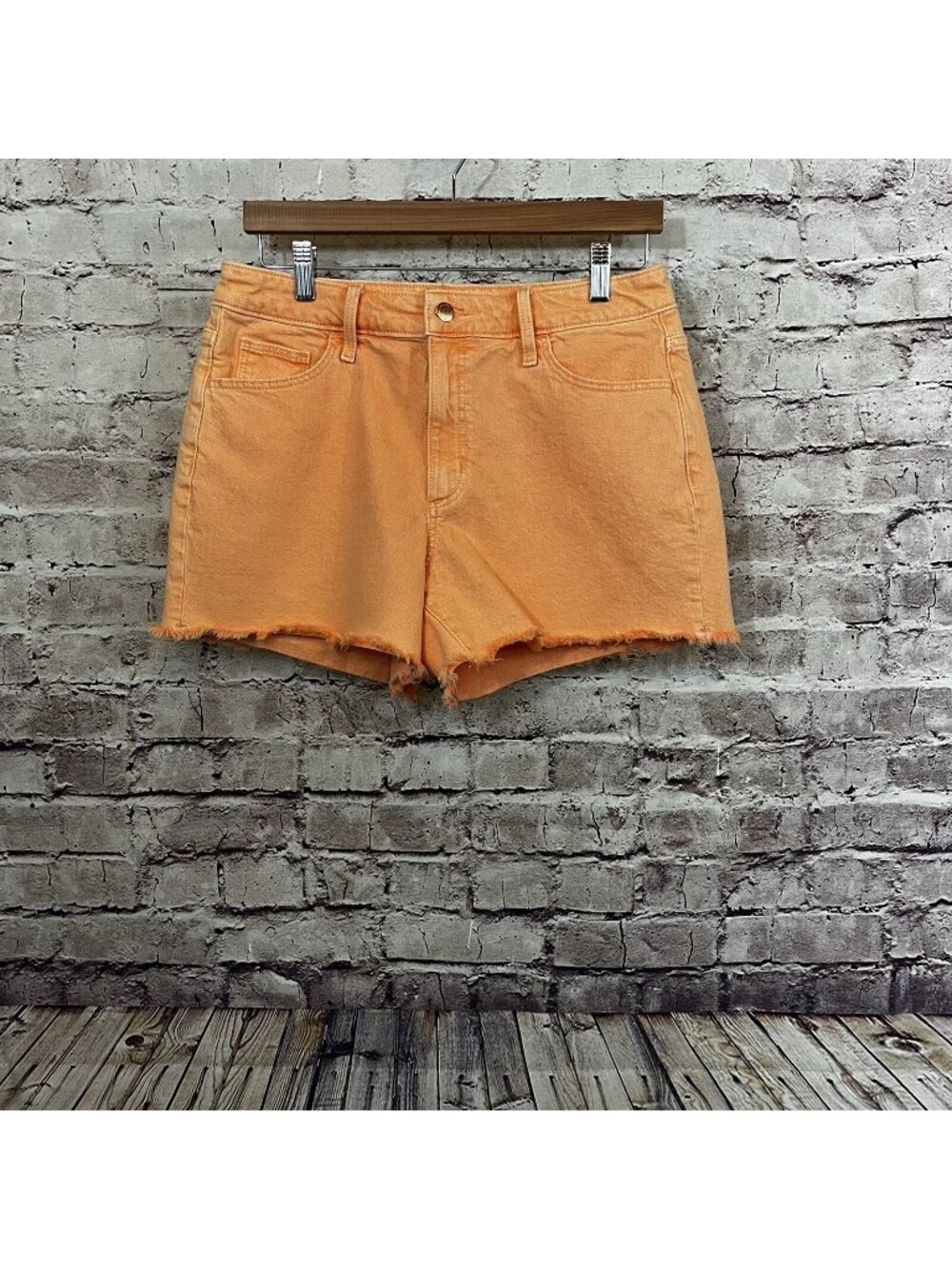 Universal Thread Orange Mini Raw Hem Denim Shorts